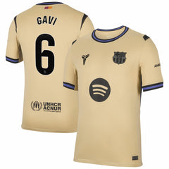 Gavi Barcelona 2025/26 Away Stadium Replica Jersey - Nike Gold