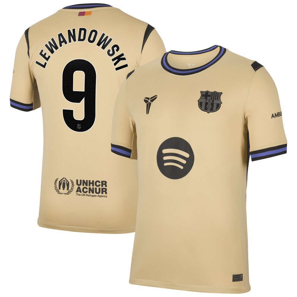 Robert Lewandowski Barcelona 2025/26 Away Stadium Replica Jersey - Nike Gold
