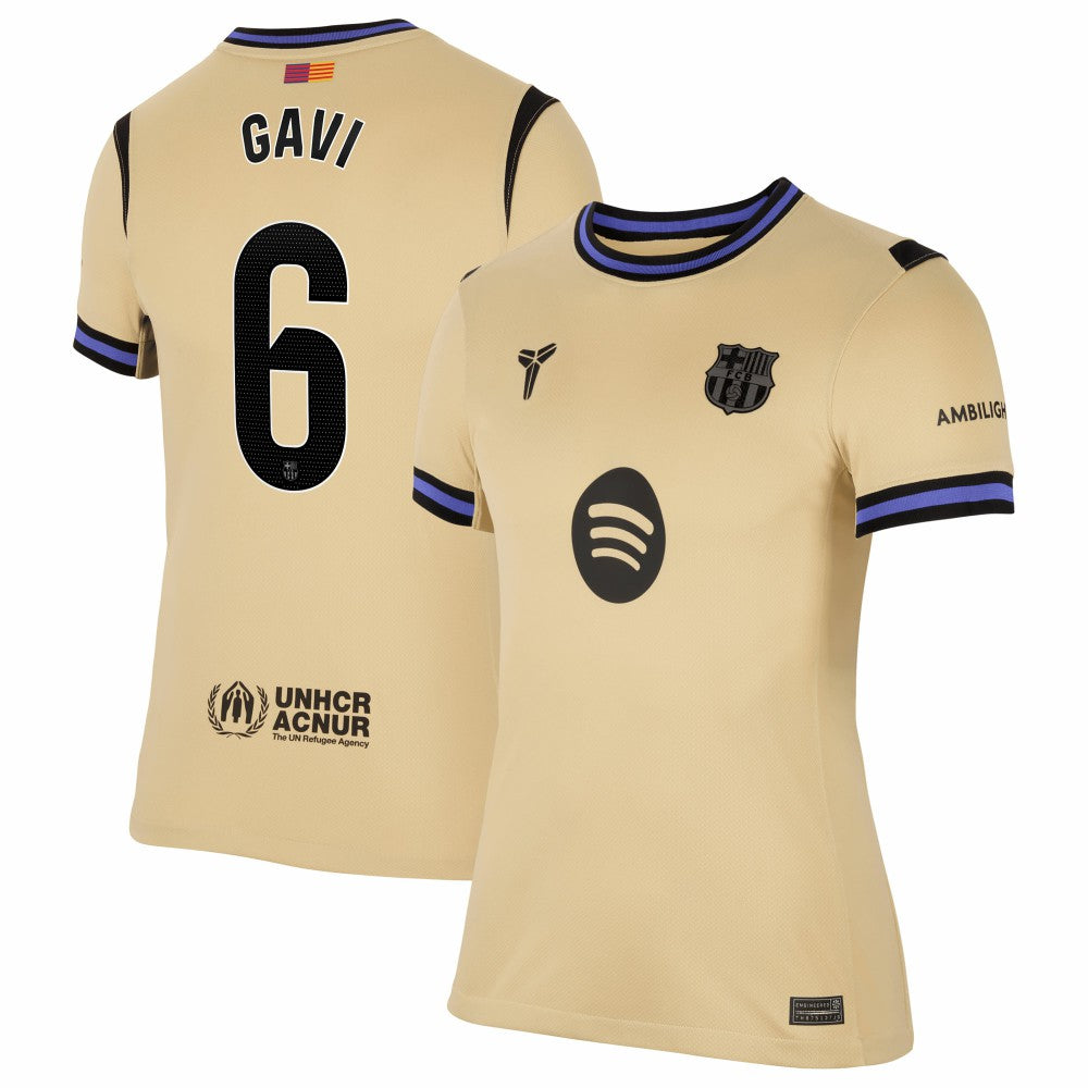 Gavi Barcelona Women's 2025/26 Away Stadium Replica Jersey - Nike Gold