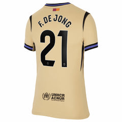 Frenkie de Jong Barcelona Women's 2025/26 Away Stadium Replica Jersey - Nike Gold