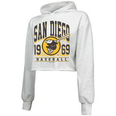 MLB San Diego Padres Majestic Threads Women's Cropped Have A Field Day Tri-Blend Hoodie