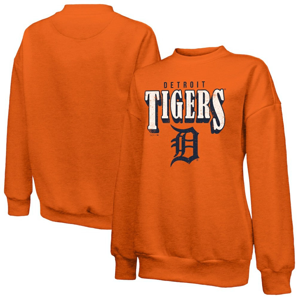 MLB Detroit Tigers Majestic Threads Women's Bernard Classic Tri-Blend Sweatshirt