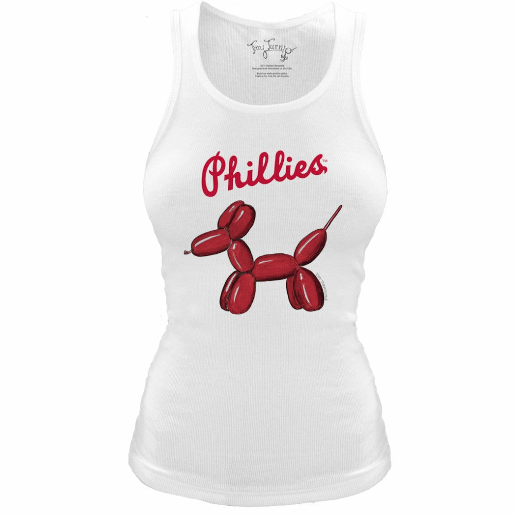 MLB Philadelphia Phillies Tiny Turnip Women's Fitted Balloon Dog Tri-Blend Tank Top