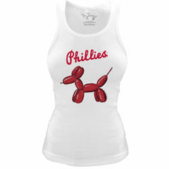 MLB Philadelphia Phillies Tiny Turnip Women's Fitted Balloon Dog Tri-Blend Tank Top