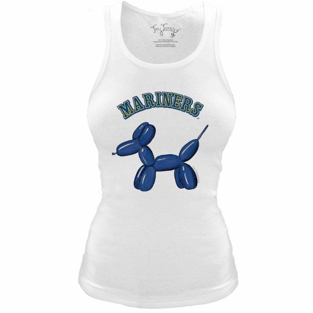 MLB Seattle Mariners Tiny Turnip Women's Fitted Balloon Dog Tri-Blend Tank Top
