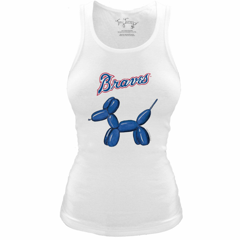 MLB Atlanta Braves Tiny Turnip Women's Fitted Balloon Dog Tri-Blend Tank Top