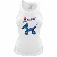 MLB Atlanta Braves Tiny Turnip Women's Fitted Balloon Dog Tri-Blend Tank Top