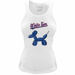 MLB Chicago White Sox Tiny Turnip Women's Fitted Balloon Dog Tri-Blend Tank Top