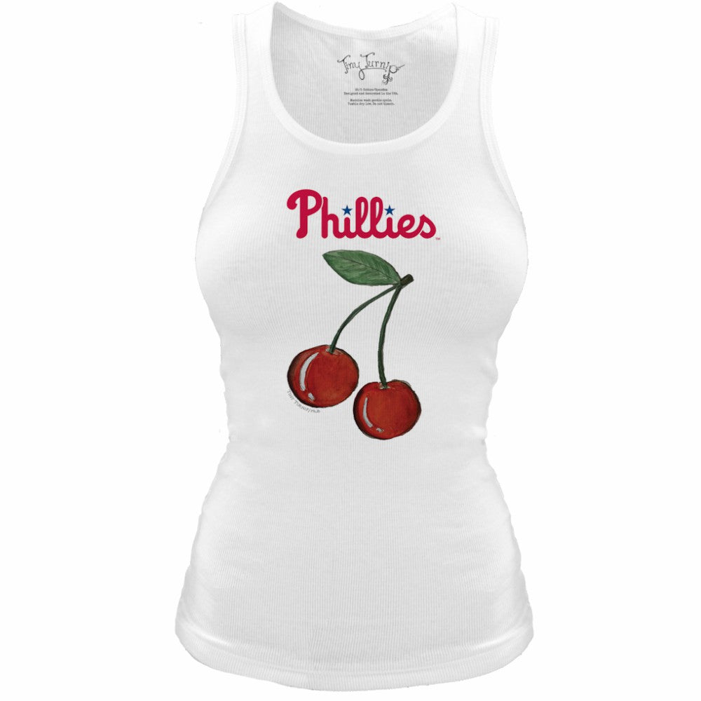 MLB Philadelphia Phillies Tiny Turnip Women's Fitted Cherries Tri-Blend Tank Top