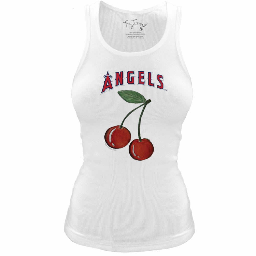 MLB Los Angeles Angels Tiny Turnip Women's Fitted Cherries Tri-Blend Tank Top