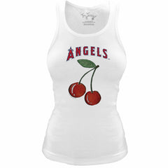 MLB Los Angeles Angels Tiny Turnip Women's Fitted Cherries Tri-Blend Tank Top