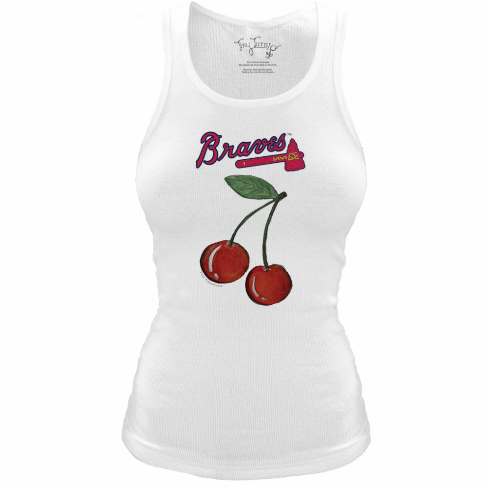 MLB Atlanta Braves Tiny Turnip Women's Fitted Cherries Tri-Blend Tank Top
