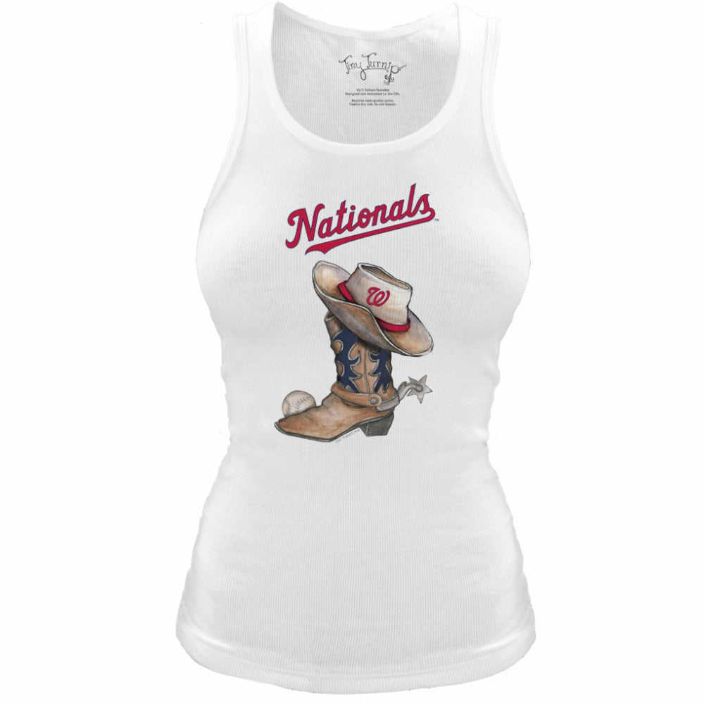 MLB Washington Nationals Tiny Turnip Women's Fitted Vintage Cowboy Boot Tri-Blend Tank Top