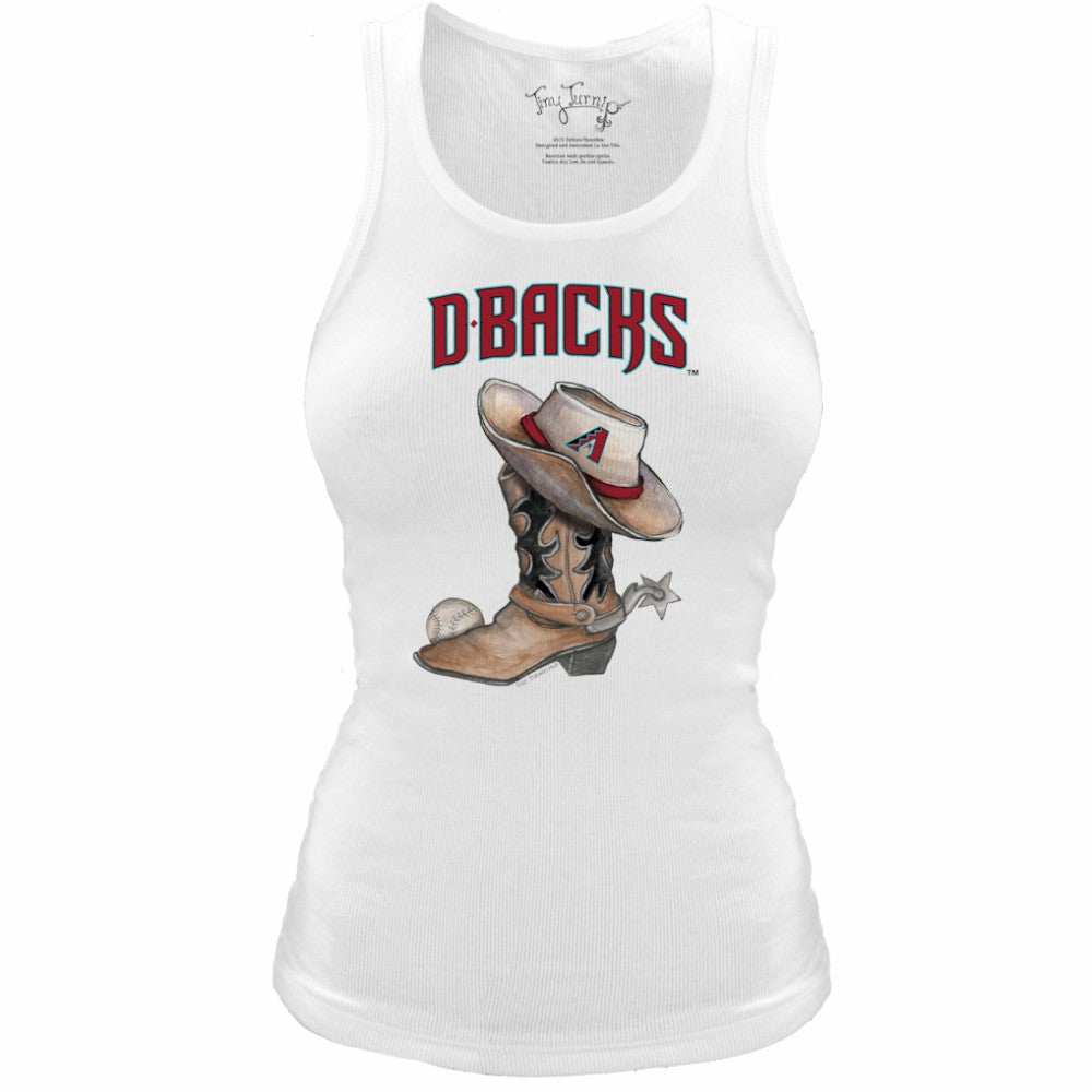 MLB Arizona Diamondbacks Tiny Turnip Women's Fitted Vintage Cowboy Boot Tri-Blend Tank Top