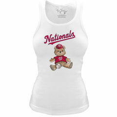 MLB Washington Nationals Tiny Turnip Women's Fitted Teddy Bear Tri-Blend Tank Top