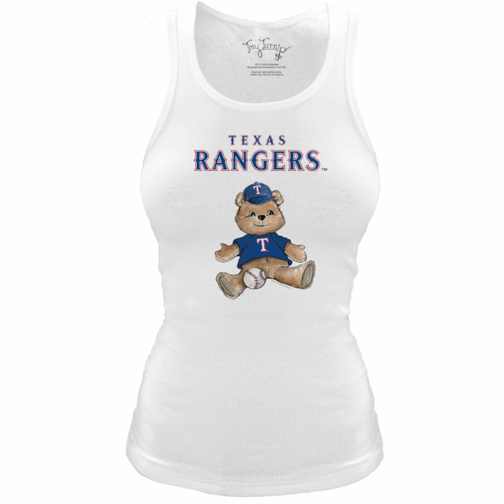 MLB Texas Rangers Tiny Turnip Women's Fitted Teddy Bear Tri-Blend Tank Top