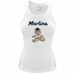 MLB Miami Marlins Tiny Turnip Women's Fitted Teddy Bear Tri-Blend Tank Top