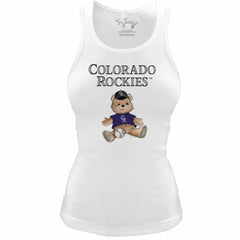 MLB Colorado Rockies Tiny Turnip Women's Fitted Teddy Bear Tri-Blend Tank Top