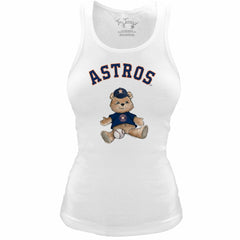 MLB Houston Astros Tiny Turnip Women's Fitted Teddy Bear Tri-Blend Tank Top