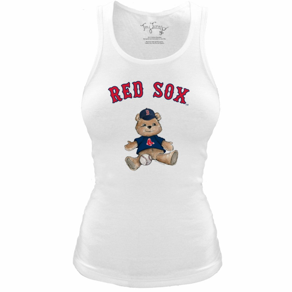 MLB Boston Red Sox Tiny Turnip Women's Fitted Teddy Bear Tri-Blend Tank Top