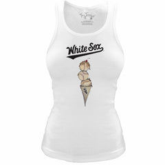 MLB Chicago White Sox Tiny Turnip Women's Fitted Triple Scoop Tri-Blend Tank Top