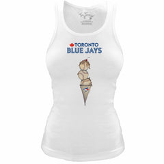 MLB Toronto Blue Jays Tiny Turnip Women's Fitted Triple Scoop Tri-Blend Tank Top