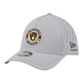 MLB Milwaukee Brewers New Era Patch 39THIRTY A-Frame M-Crown Perforated Flex Hat