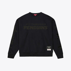 NHL Black Pittsburgh Penguins Mitchell & Ness Unisex Phantom Fleece Crew Neck Sweatshirt