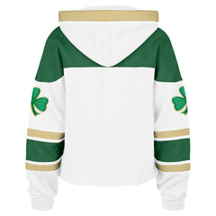 NHL White Utah Mammoth '47 Women's McLucky Cropped Lacer Hoodie
