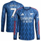Bukayo Saka Arsenal 2025/26 Away Long Sleeve Player Jersey - Adidas Blue
