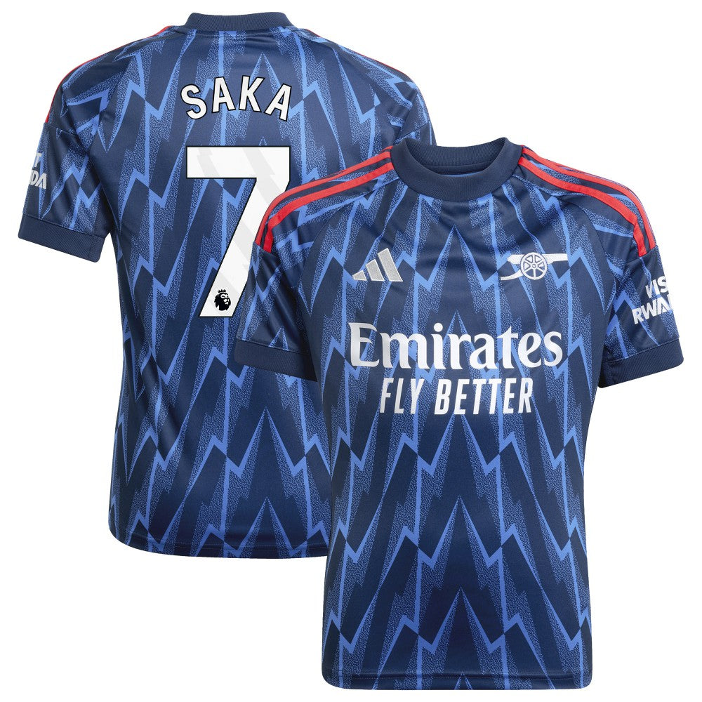 Bukayo Saka Arsenal Youth 2025/26 Away Replica Player Jersey - Adidas Blue