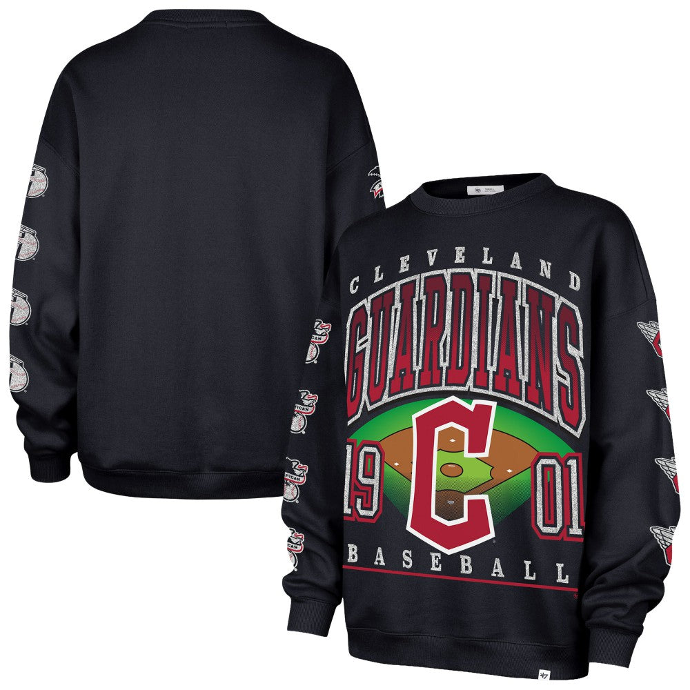 MLB Cleveland Guardians '47 Women's Trendy Team Go Big Oversized Sweatshirt