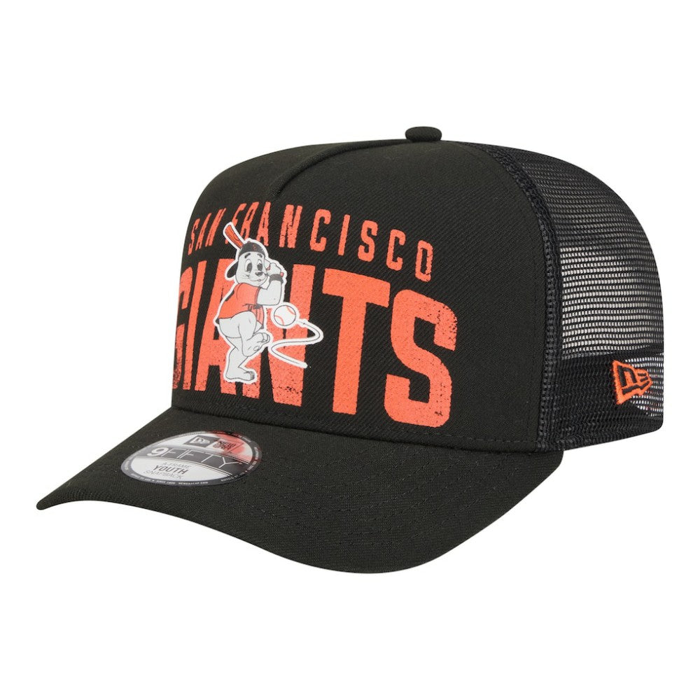 MLB San Francisco Giants New Era Youth Logo Fade A-Frame 9FIFTY Snapback Hat