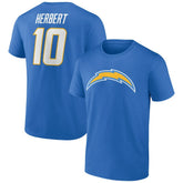 Justin Herbert Icon Name & Number T-Shirt - Los Angeles Chargers