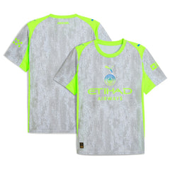 Manchester City 2025/26 Third Replica Jersey - Puma Gray/Neon Green
