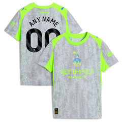 Manchester City Youth 2025/26 Third Replica Custom Jersey - Puma Green/Neon Green