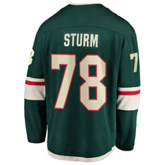 NHL Green Nico Sturm Minnesota Wild Fanatics Home Breakaway Jersey