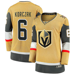 NHL Gold Kaedan Korczak Vegas Golden Knights Fanatics Women's Home Breakaway Jersey