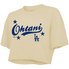 MLB Shohei Ohtani Los Angeles Dodgers Majestic Threads Women's Boxy Crop Top
