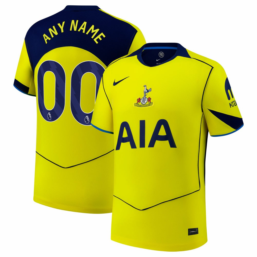 Tottenham Hotspur 2025/26 Third Replica Custom Jersey - Nike Yellow