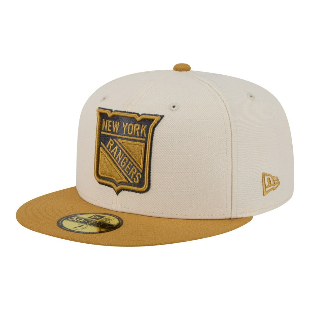 NHL Cream/Tan New York Rangers New Era Colorpack Two-Tone 59FIFTY Fitted Hat