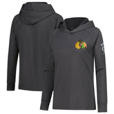 NHL Charcoal Connor Bedard Chicago Blackhawks Levelwear Women's Impression Name & Number Raglan Hoodie
