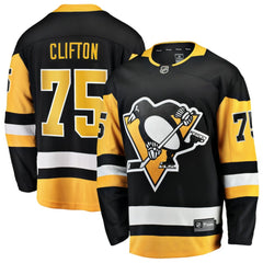 NHL Black Connor Clifton Pittsburgh Penguins Fanatics Home Breakaway Jersey
