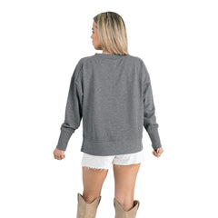 Gameday Couture Women's French Terry V-Neck Pullover Sweatshirt - Detroit Lions