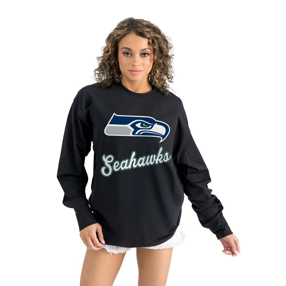 Gameday Couture Women's Oversized Long Sleeve T-Shirt - Seattle Seahawks