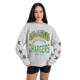 Gameday Couture Women's Resilience Relaxed Rhinestone Pullover Sweatshirt - Los Angeles Chargers