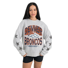 Gameday Couture Women's Resilience Relaxed Rhinestone Pullover Sweatshirt - Denver Broncos