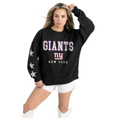 Gameday Couture Women's Velocity Relaxed Rhinestone Pullover Sweatshirt - New York Giants