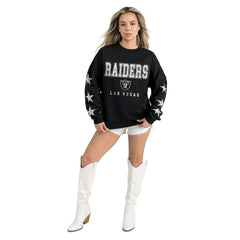 Gameday Couture Women's Velocity Relaxed Rhinestone Pullover Sweatshirt - Las Vegas Raiders