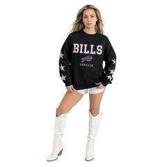 Gameday Couture Women's Velocity Relaxed Rhinestone Pullover Sweatshirt - Buffalo Bills